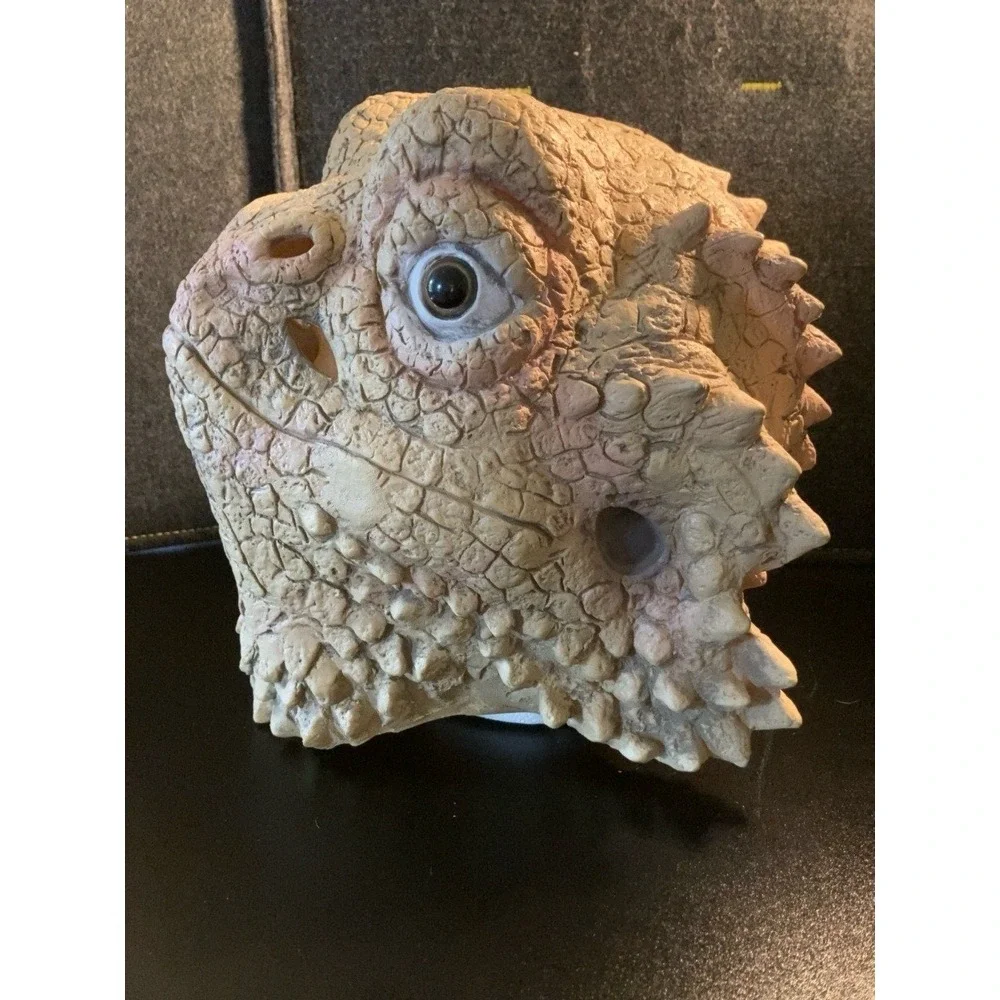Bearded Dragon Lizard Latex Mask Realistic Reptile Full Head Costume Tan Cosplay